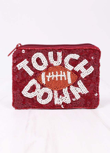 Football Beaded and Sequins Coin Bag Handcrafted Classic Embroidery Mixed Colors Minibag <b>for</b> <b>Card</b> and Small Essentials - Product Image 1