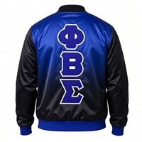 Blouson Bomber Noir Délavé Phi Beta Sigma, Style Universitaire Vintage, Broderie Premium, Décontracté Unisexe