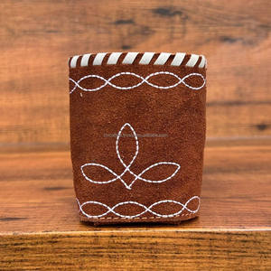 Porte-bouteille de bière en cuir suédé véritable personnalisé de haute qualité pour bouteille de boisson canette de boisson manchons de boisson Coozies pour canettes - Product Image 4
