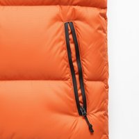 Nouvelle Arrivée Manteau d'hiver orange pour homme, col montant, fermeture éclair, épais, décontracté, couleur unie, coupe classique, en polyester