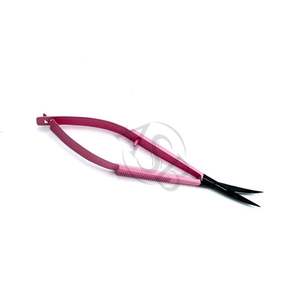 Ciseaux à ressort incurvés en acier inoxydable rouge doré pour broderie, sourcils, couture, cils, beauté et toilettage, pour droitiers - Product Image 2