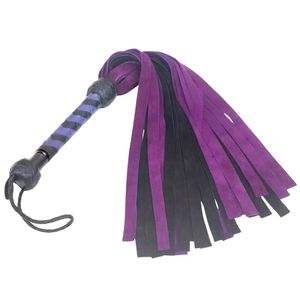 Flogger de Cuero Genuino Hecho a Mano con Mango Grueso y Hebilla de Acero de 3.5cm de Ancho, Acabado Liso, Impresión por Transferencia de Calor - Product Image 1