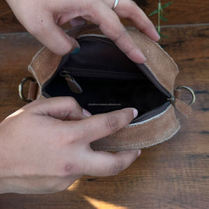 Haute qualité botte point daim cuir sac à bandoulière femmes usiné à la main bandoulière ronde sacs à main sac à main fronde cercle sacs - Product Image 6