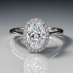 แหวนเพชรโมอิสซาไนต์ทรงรีแท้สำหรับผู้หญิง มีตัวเลือกสีเงิน ทองคำ และโรสโกลด์ จัดส่งฟรี เครื่องประดับหรูหรา - Product Image 1