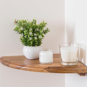 Rustic Acacia Wood <b>Corner</b> <b>Shelf</b> Unit - Handcrafted Wooden <b>Wall</b> <b>Shelves</b> Wholesale - Product Image 4
