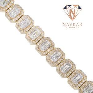 <b>Iced</b> <b>Out</b> Diamond Hip HopTennis Bracelet with <b>Iced</b> <b>Out</b> Stainless Steel Cuban Link <b>Chain</b> Bracelet for Gift - Product Image 3