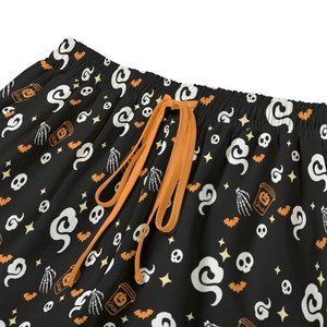 Shorts de Halloween para Mujer, Estampados, Cintura Media, con Cordón, Casuales, Tejidos, Holgados, Transpirables, con Diseño de Dibujos Animados - Product Image 3