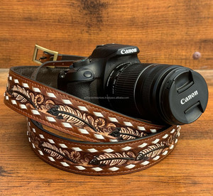 2025 Innovative Hand Tooled Genuine <b>Leather</b> DSLR <b>Camera</b> Neck Shoulder <b>Strap</b> Wholesale Custom Adjustable Cameras <b>Strap</b> for <b>Camera</b> - Product Image 2