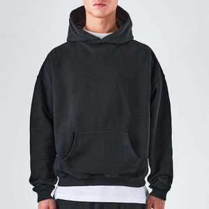 Sweat-shirt à capuche pour homme, couleur unie, en molleton de coton, coupe décontractée, avec poche, pour l'automne - Product Image 5