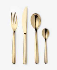 Ensemble de couverts en acier inoxydable, style simple et durable, finition miroir, cuillère, fourchette, couteau, vaisselle pour hôtel et restaurant - Product Image 2