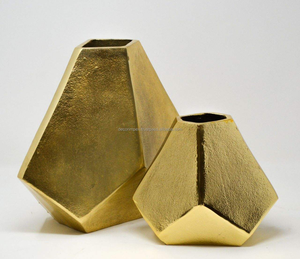 Vase à fleur en aluminium de haute qualité avec un beau pot de fleur en métal de vente chaude fini en nickel - Product Image 1