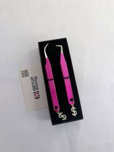 Pince à épiler rose Getup Brosons en acier inoxydable à pointe lisse de précision, emballage boîte Dollar Charm, modèle GBI-EET-3290e4fn1 10mm - Product Image 4