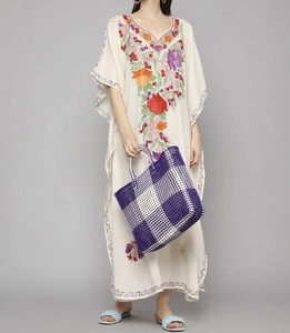 2026 Beautiful Dubai Modest Embroidery Handmade Breathable Anti-Wrinkle Women's Floor Length Polyester Wedding <b>Kaftan</b> - Product Image 5