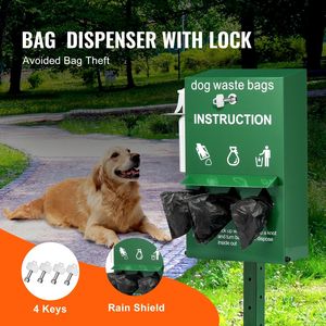 Porta-sacchetti per cani con chiusura a chiave con sacchetti per 600 Dog Waste Station distributore di rifiuti per animali domestici - Product Image 4