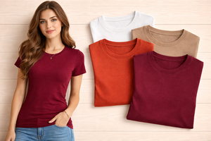 เสื้อยืดผู้หญิงทรงเข้ารูป สวมใส่สบาย ระบายอากาศได้ดี เป็นมิตรกับสิ่งแวดล้อม ผลิตจากผ้าเจอร์ซีย์ผสมโพลีเอสเตอร์และสแปนเด็กซ์ แบบพื้นฐาน (รับผลิตแบบ OEM) - Product Image 5