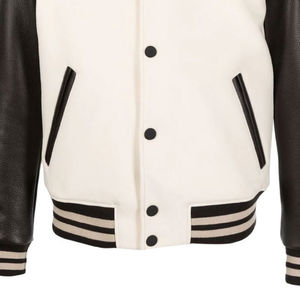 Veste universitaire homme 2026 à prix de gros, corps en laine, manches en cuir, respirante, à capuche, style Letterman, luxe, service OEM ODM - Product Image 6