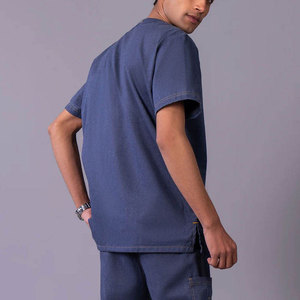 Uniforme d'infirmier/unisexe pour homme, haut en coton et polyester tissé, uniforme d'hôpital à manches courtes avec poches - Product Image 4