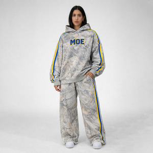 Ensembles de survêtements d'hiver unisexes personnalisés en gros, style streetwear Y2K, avec logo personnalisé, en molleton 100% coton épais 320 GSM - Product Image 1