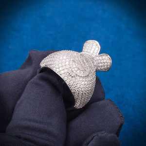 Pendentif Sac d'argent de Luxe Moissanite Argenté Bling Bling Hip Hop Bijou Tendance Accessoire Spectaculaire - Product Image 3