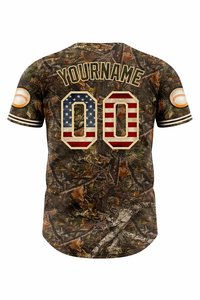 Maillot de baseball américain unisexe de haute qualité, camouflage, respirant, 100% polyester, manches courtes, sangle réglable, grande taille, fabrication OEM - Product Image 4