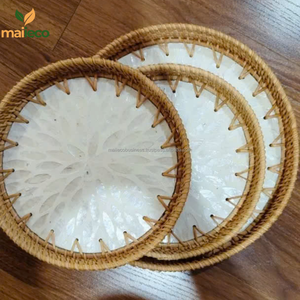 Plateau de rangement en osier pour la cuisine, les fruits et la maison, de petite taille, en forme de rectangle naturel élégant - Product Image 3