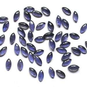 Iolite naturelle cabochon, forme marquise, magnifique pierre précieuse en vrac pour bijoux, cristal de guérison, traité par un tiers - Product Image 2