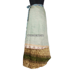 Compre en Línea un Pareo de Seda para Mujer, Estilo Resort, Diseño Tradicional Indio, Falda Envolvente de Seda - Product Image 5