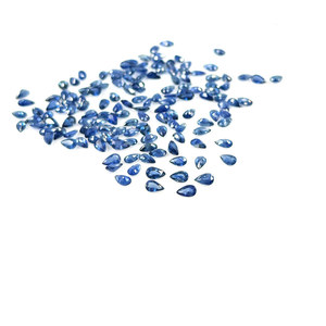 Zafiros azules naturales sin tratar, calibrados en forma de pera de 4x6 mm, piedra preciosa de zafiro azul facetada natural suelta para la fabricación de joyas. - Product Image 2