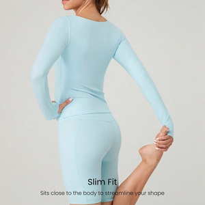 Custom Womens Performance Yoga <b>Tops</b> Compression Athletic Apparel OEM Pakistan Export Manufacturer Worldwide Supply - Product Image 2