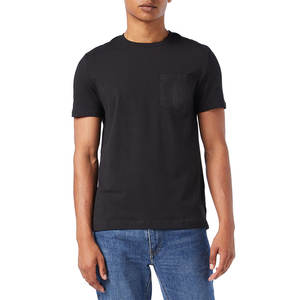 Camiseta Negra Lisa para Hombre, Precio al por Mayor, Corte Holgado Informal, Material de Algodón, Ropa Deportiva, Camiseta para Hombre con Logotipo Personalizado - Product Image 3