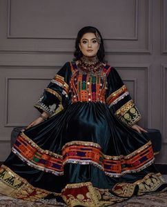 High Quality Afghani Maxi <b>Dress</b> Women O-Neck <b>Long</b> Sleeve Embroidered Lace Patchwork A-Line Loose Fit Party Wear Casual <b>Dresses</b> - Product Image 2