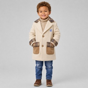 Manteau en laine pour enfants sur mesure, taille OEM, manches longues, grande taille, fait main, avec expédition et livraison - Product Image 1