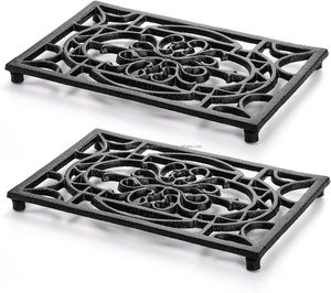 Dessous de plat décoratif sculpté en métal pour table à manger conçu avec des motifs complexes pour améliorer élégamment le style intérieur de la maison - Product Image 4