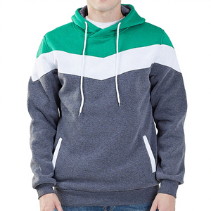 Sweat-shirt à capuche pour homme, à blocs de couleur, à manches régulières, en molleton tricoté, style automne - Product Image 6