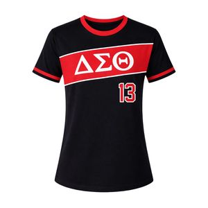Camiseta Negra Premium Delta Sigma Theta para Mujer, Ajuste Cómodo, Ropa de Alta Calidad para Hermandades Griegas, Uso Casual - Product Image 4