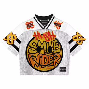 Custom Design Cropped Retro Camouflage Soccer Jersey Streetwear Wholesale Polyester Camo Boxy <b>Y2k</b> Mesh American Football Jersey - Product Image 4