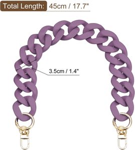 Chaîne de sac à main en acrylique, sangle plate de remplacement pour sac à main de 17,7 pouces, chaîne plate en acrylique pour sacs à main, violet - Product Image 4