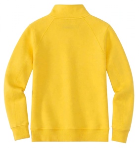 Sweat-shirt à col montant et fermeture éclair vert lime fluo, avec poche avant, en coton molletonné, pour tenue décontractée et active, vente en gros - Product Image 3