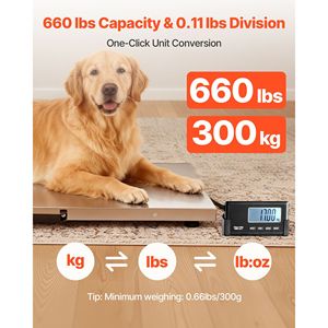 Bilancia Digitale di Alta Precisione per Spedizioni 0.1-660 Libbre, Bilancia Postale con Display LCD, Funzione Hold/Tare, Alimentazione AC/DC per Bagagli - Product Image 1