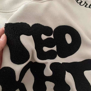 Sudadera con Capucha Unisex de Felpa Gruesa Blanca con Bordado Chenille y Estampado Digital SFI, Sudadera con Capucha de Algodón Cálida para Invierno - Product Image 3