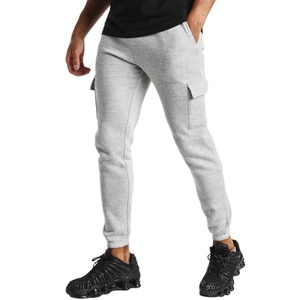Unisex 2025 High Quality Fleece Cargo Sweat <b>Pants</b> Solid Color Workout Joggers with Knee Length ODM Supply - Product Image 1