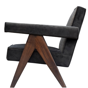 Canapé convertible de salon en tissu, design rétro de luxe, style Mid-Century Modern, avec pieds en V en bois massif et accoudoirs à coussin - Product Image 4