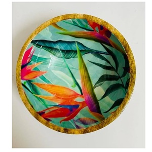 Bol à fruits au design moderne et unique, bol en bois pour dattes, bol en bois émaillé imprimé fait main, vente chaude - Product Image 2