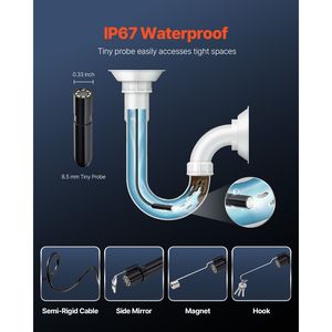 Caméra d'inspection industrielle endoscopique semi-rigide HD 1920P de 49,2 pieds avec éclairage pour Android et iOS - Product Image 4