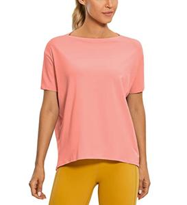 เสื้อยืดกีฬาสำหรับผู้หญิง ผ้าฝ้าย 100% แขนสั้น ระบายอากาศได้ดี ผ้าเจอร์ซีย์ สวมใส่สบาย ทรงหลวม - Product Image 1