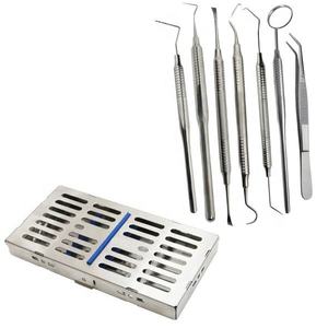 Kit d'examen dentaire en acier inoxydable pour usage professionnel : miroir de blanchiment dentaire, détartreur, pinces, instruments chirurgicaux de base - Product Image 2
