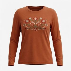 เสื้อเชิ้ตทำงานผู้หญิงมาใหม่ แฟชั่นฤดูใบไม้ผลิและฤดูใบไม้ร่วง ลายพิมพ์ทันสมัย สไตล์ลำลอง ชุดเดรสผู้หญิง ผ้าซาตินปักเลื่อม น้ำหนัก 240 กรัม ผ้าฝ้าย 100% - Product Image 1