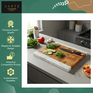 Tabla de Quesos de Madera y Mármol de Lujo Moderna, Ecológica y de Alta Calidad, Tabla para Cortar Charcutería para Uso en la Cocina - Product Image 3