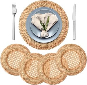 Assiette de service ronde en rotin tressé naturel fait main, décoration de table, vente en gros, fournisseur direct d'usine - Product Image 1