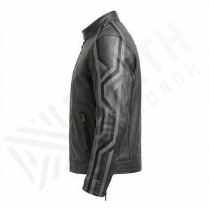 Chaqueta de Motociclista de Cuero Genuino para Hombre de la Mejor Calidad, Nueva Colección de Invierno, Chaquetas de Motocicleta con Protecciones Desmontables Personalizadas - Product Image 3